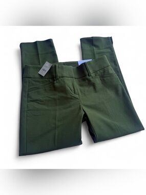 NWT LOFT Riviera Marisa Olive Cropped Pants 00 Petite Office Workwear
